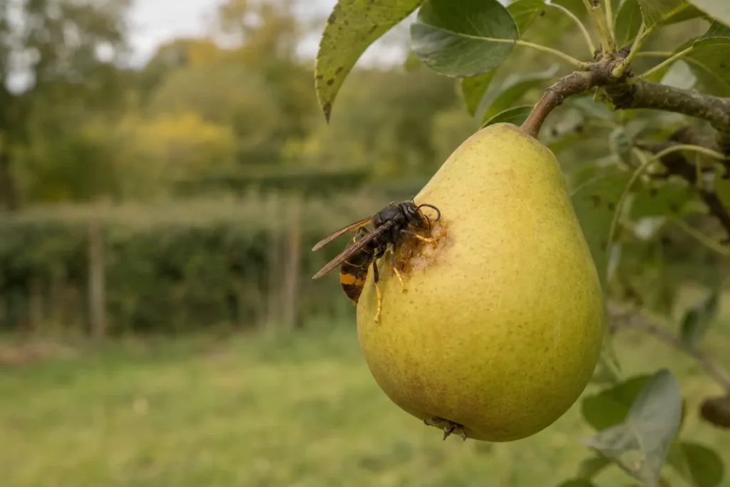 Frelon asiatique dans un environnement végétal